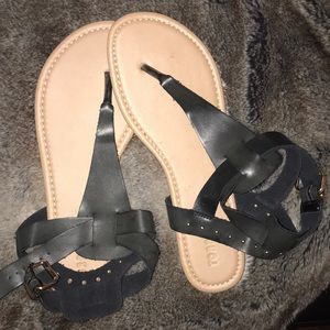 Never worn black sandals